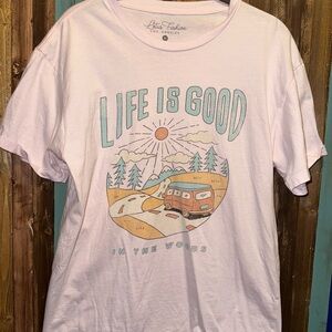 Pink Life Is Good Graphic Tee